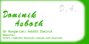 dominik asboth business card